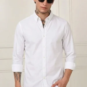 FalconWear Men Regular Fit Solid Button Down Collar Casual Shirt